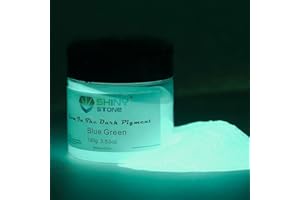 Shiny Stone Glow in The Dark Powder Pigment, Neutral and Fluorescent Colorful Luminous Pigment Powder for Painting, Epoxy Resin Colorant, DIY Crafts and Theme Party,100g/3.53oz (Blue Green)