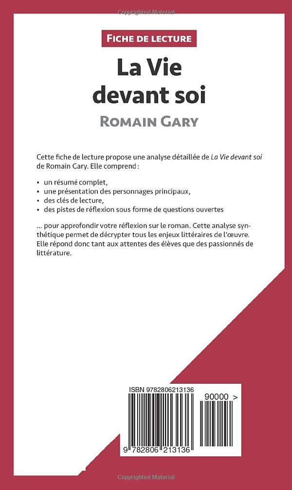 La Vie Devant Soi De Romain Gary Fiche De Lecture Resume Complet Et Analyse Detaillee De L Oeuvre Amazon Fr Lepetitlitteraire Amelie Dewez Amelie Livres