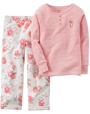 Carters Infant Girls Striped Bunny Pajama floral Sleepwear 2 Piece Sleep Set