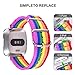 Bandmax Compatible for Rainbow Fitbit Versa Bands LGBT, Nylon Fitbit Straps Accessories Breathable Sport Wristband Versa Replacement Watch Band with Metal Buckle