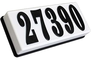 Qualarc SRP-AB01-BLK Serrano Low Voltage Plastic Rectangular Lighted Address Plaque with 4 inch Black Polymer Numbers