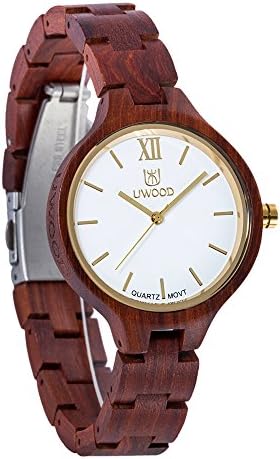 UWOOD Women Wooden Watches Analog Swiss-Quartz Watch with Wood Bracelet W1003A