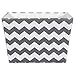 DII Hardsided Polyester Trapezoid Storage Bin, Chevron, Gray, Small