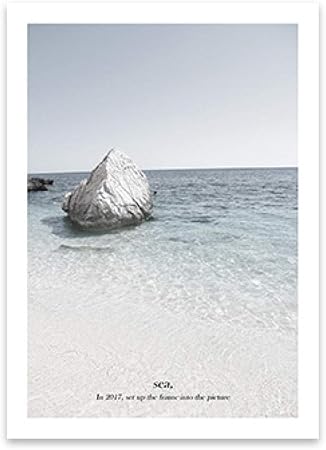Yazhiqt Impression Sur Toile Plage De La Mode Moderne Au Decor De Style Nordique Paysage Pierre Art Mural Toile Seascape Bureau Chambre A Coucher Decoration Murale Pas De Cadre 70x100cm Pas De Cadre Amazon Fr