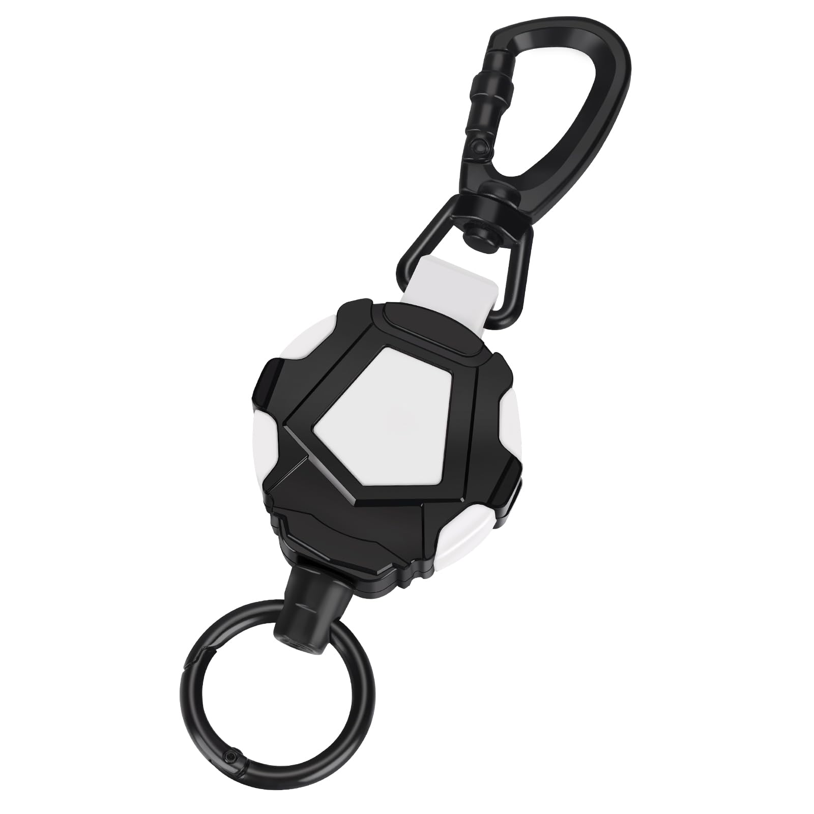 NOKAPIN Retractable Keyring, Extendable Retractable Keychain with Steel Wire Rope Retractable ID Badges Holder((Black White) — image 1