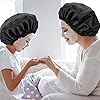 Rexiaoo-Sleep-Caps-Satin-Night-Sleep-Cap-Adjustable-Soft-Sleeping-Head-Cover-Bonnet-Hair-Loss-Cap-Salon-Bonnet-for-Women-and-Girls-2-Pack Sleep Caps, Satin Night Sleep Cap Adjustable Soft Sleeping Head Cover Bonnet Hair Loss Cap Salon Bonnet for Women and…