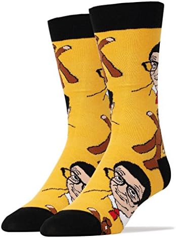 Oooh Yeah Men's Luxury Combed Cotton Crew Socks Mr Bean