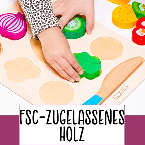 Jaques of London Holz Gemüse Zum Schneiden | Kinderspielzeug ab 3 4 5 6 Jahre | Küchenzubehör Kinder | Spielzeug 4 5 6 7… – Bild 5