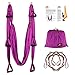 Aerial Yoga Swing Antigravity Trapeze Set - Flying Yoga Nylon Hammock Slips Anti-gravity Inversion Exercises Kit for Indoor & Outdoor with 50-inches Handles Extensions Straps Daisy Chain Included