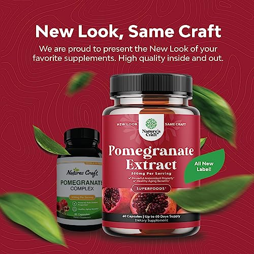 Pomegranate Extract Capsules Antioxidant Supplement Natural
