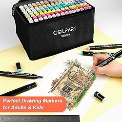 colpart 120 Colors Alcohol Markers Brush Tip Dual
