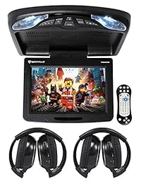 Rockville RVD12HD-BK 12 "Reproductor de DVD USB con reproductor de DVD y reproductor USB con auriculares abatible hacia abajo