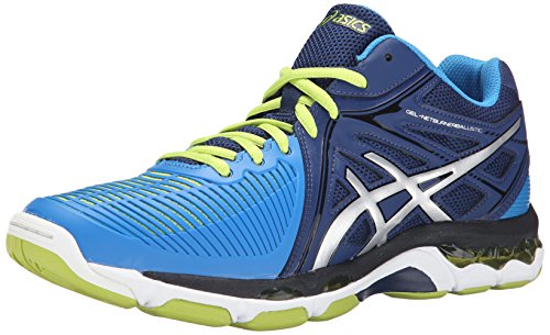 ASICS Men's Gel-Netburner Ballistic MT Volleyball Shoe, Navy/Silver/Electric Blue, 7 M US