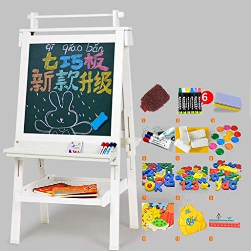 Zbjj 子供用お絵かきボード 両面マグネットブラケット 小さな黒板ライティングボード 子供の描画