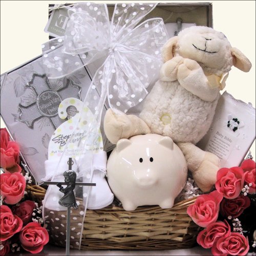 Bless This Baby Girl Christening/Baptism Gift Basket