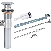EZ-FLO Pop-Up Lavatory Sink Drain Assembly, Brass Body with Chrome-Plated Finish, 22-Gauge Tailpiece, 10901
