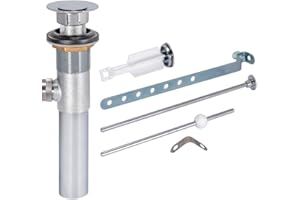 EZ-FLO Pop-Up Lavatory Sink Drain Assembly, Brass Body with Chrome-Plated Finish, 22-Gauge Tailpiece, 10901