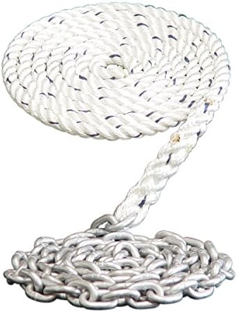Windlass Anchor Rode- 1/2" 3 Strand Nylon Splice to 15' - 1/4" Galvanized Chain (100')
