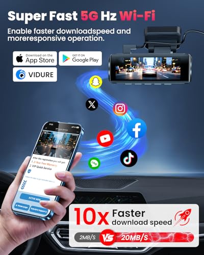 4K Dash Cam Front and Rear, 5GHz WiFi Dashcam with 64GB SD Card,4K+1080P Dual Car Dash Camera, Full HD Dash Cam with APP Control, G-Sensor, WDR, Loop Recording Easy Setup