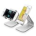 elago M2 Phone Stand [Silver] - Premium Aluminum, Angled for Video Calls, Cable Management, Aluminum Phone Stand Compatible with iPhones, Galaxy, and Other Smartphones