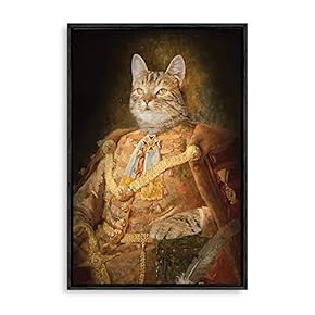Framed Canvas Home Artwork Decoration Humor Animal Canvas Wall Art for Living Room, Bedroom - 16x24 inches