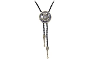 BRBAM Vintage Style Bolo Tie Western Cowboy Leather Rodeo Bolo Bola Tie Necktie for Man