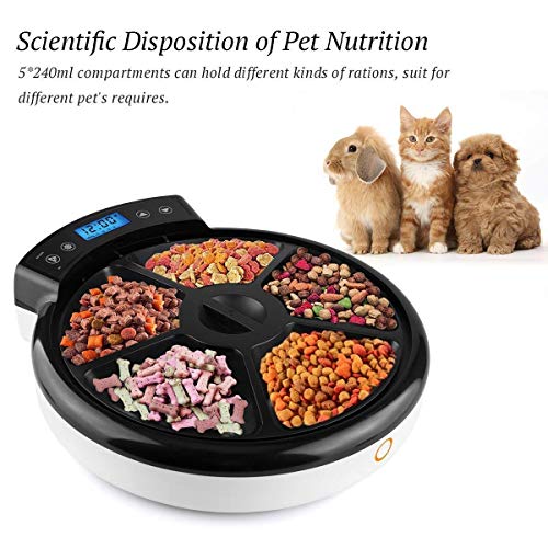 Funkeen 5 Meal Pet Feeder Smart Automatic Feeder Cat Auto Feeder