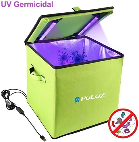 LUXACURY Portable UV Light Sanitizer Box Foldable Sterilizer Bag LED UVC Disinfection Box Device Cleaner Bag for Mask Smart Phone Gloves Bottle Makeup Toys Watch Underwear Multi-Function