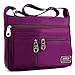 Crossbody Bags for Women,Water Resistant Lightweight Nylon with 6 Pockets Bag by ZYSUN (Purple-B)