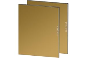 JustHot 2 EACH Shade 11 Gold Welding Glass Lens Helmet Filter Darkening Welding Hardened Glass Lens Welding Hood Lens 4.5" x 5.25", Gold