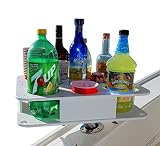 Docktail Boat Bar & Ultimate Marine Cup & Bottle Holder - This Boating Accessory Includes Rod Holder Mount - Holds Handles and All 20 and 30 Oz Tumblers - 12 oz Cans and Bottles - Starboard