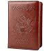 GDTK Leather Passport Holder Cover Case RFID Blocking Travel Wallet (Brown)