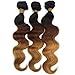 Beauty Forever Hair Peruvian Ombre Virgin Hair Body Wave Hair Weave 3pieces /Lot Bundles 100% Human Virgin Hair Extensions 95-100g/pc (1b#/4#/27#)