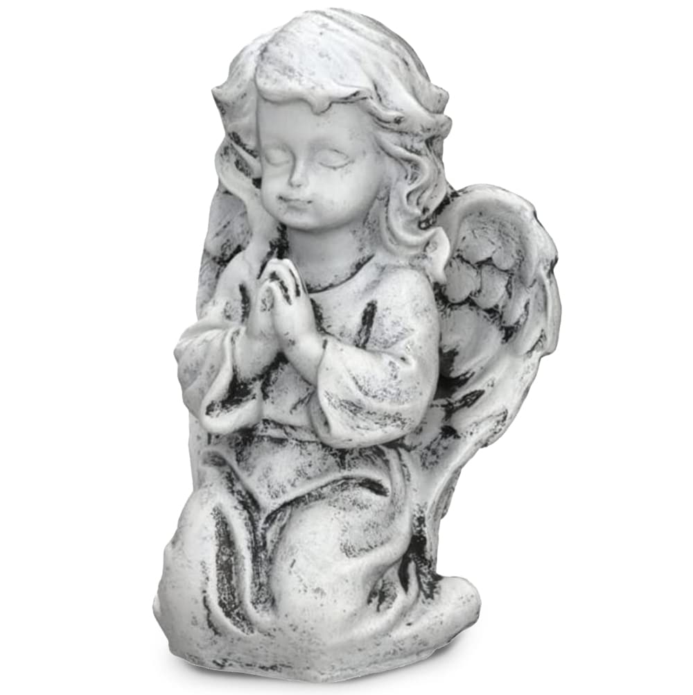 Lovely guardian angel statue for indoors & outdoors giving hope - Decorative 6" angel sculpture - Angel statues for home decor & grave angel - Bereavement angel & angel decoration