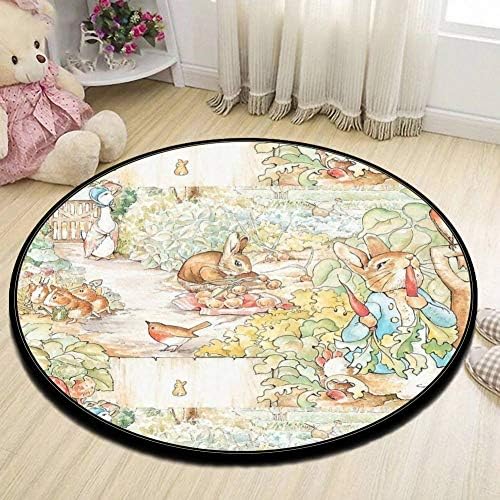 Round Area Rug The World Of Beatrix Potter Large Vintage Non Slip Fabric Round Rugs For Bedroom Living Room Study Room Playing Floor Mat Carpet 150 Cm 60 Inch Buy Online At