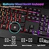 Rii Gaming Keyboard and Mouse,RGB Light Up Keyboard and Mouse Set for PS4,Xbox for Gaming ,Working-UK Layout