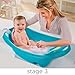 Summer Splish 'n Splash Newborn to Toddler Tub (Blue) – 3-Stage Tub for Newborns, Infants, and Toddlers – Includes Fabric Newborn Sling, Cushioned Support, Parent Assist Tray, and a Drain Plug