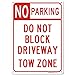 No Parking Do Not Block Driveway Tow Zone Sign, 10x14 Inches, Rust Free .040 Aluminum, Fade Resistant, Made in USA by My Sign Center
