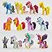 My Little Pony Set 12 pcs Toys | PVC Mini Figure Collection Playset | Kids Decor Cupcake Topper + Pony Stickers | By ToysOuletUSA