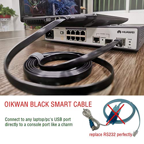 OIKWAN USB Console Cable 6 FT USB to RJ45 Serial Adapter Compatible