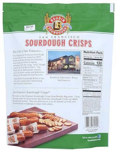 BOUDIN SOURDOUGH, CRISPS SOURDOUGH SAN FRANCISCO ASIAGO & GARLIC, 6 OUNCE