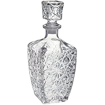 MDLUU Carafe à liqueur avec bouchon hermétique, bouteille en verre gaufré pour whisky, spiritueux, bain de bouche, capacité 1000 ml