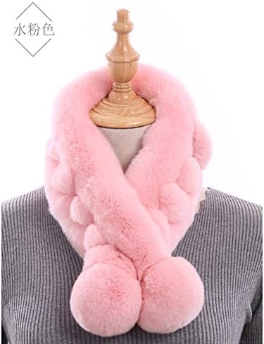 Rabbit hair scarf, winter female rabbit hair scarf, fur scarf, all-match warm fur collar (water powder color)