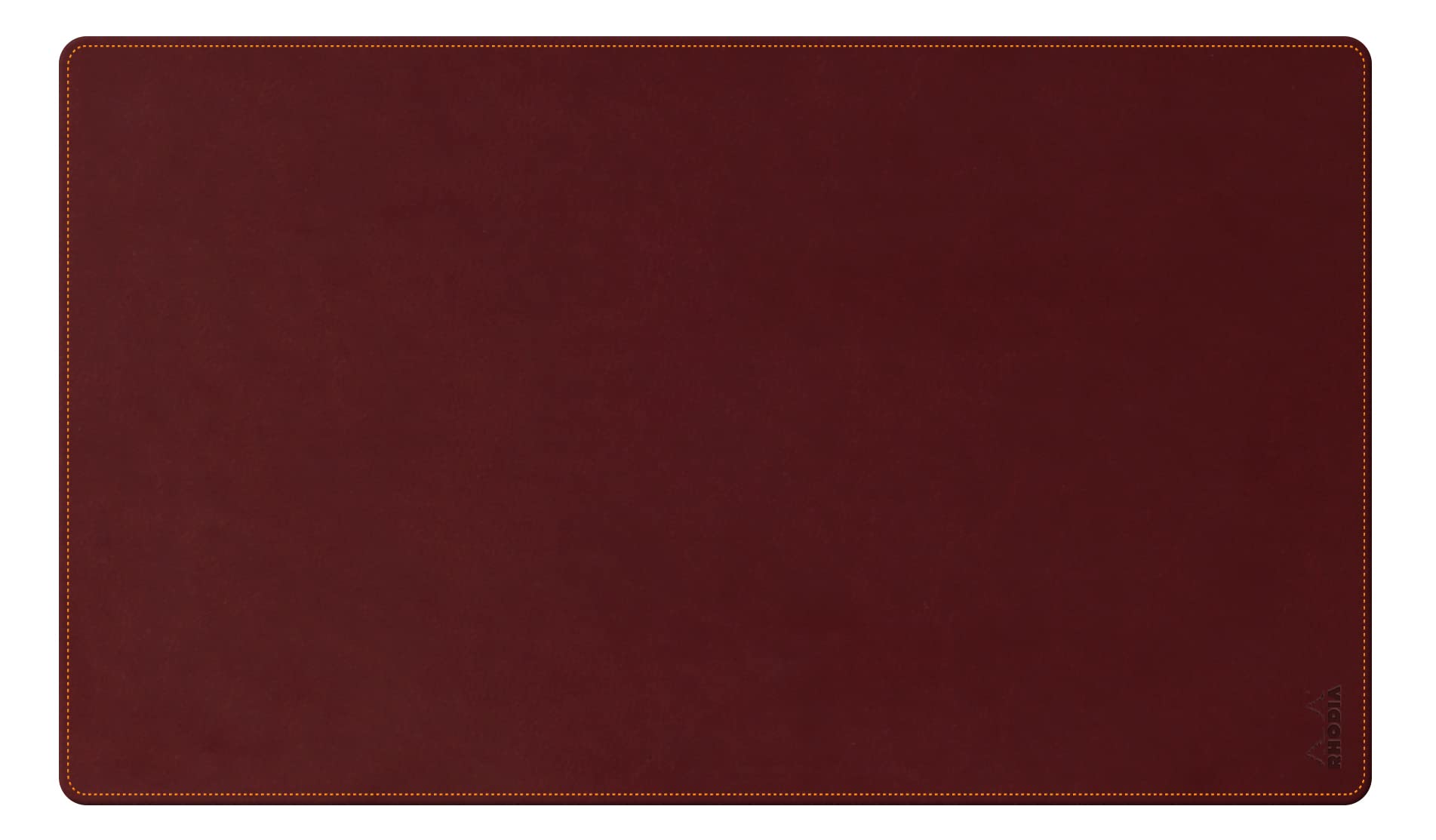 RHODIA 194271C - Wine Soft Desk Pad - Size M (80x40 cm) - Faux Leather - Orange Saddle Stitching - Rhodiarama Home Office Collection - Office Organization & Designer Storage