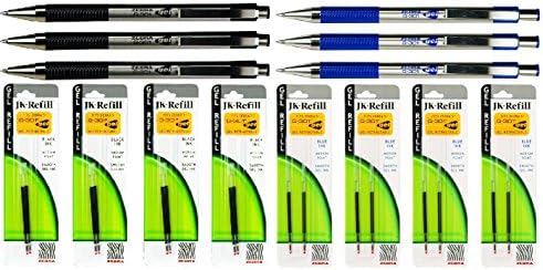 Zebra G-301 Gel Pens with Refills, Blue &amp; Black Gel Ink, 0.7mm Medium Point, 14-piece Set