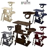Beltom TIRAGRAFFI per Gatti Alto 141 CM. Gioco Completo Parco Giochi Cuccia Gatto Nuovo GRAFFIATOIO SISAL Albero CUCCE…