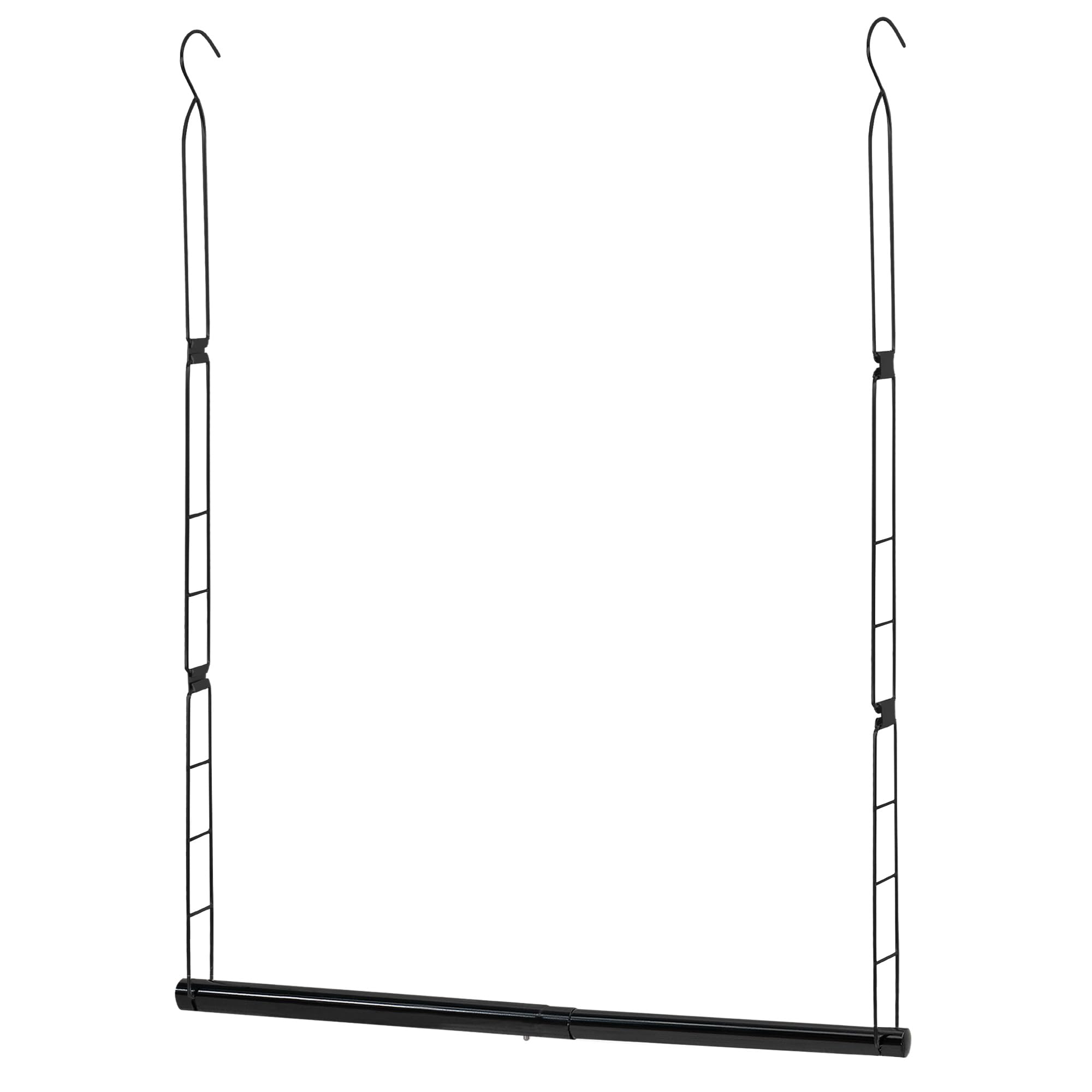 Photo 1 of STORAGE MANIAC Hanging Closet Rod, Adjustable Width and Height Closet Hanging Organizer, Space-Saving Clothes Hanging Bar, Closet Extender Hanging Rod Double Closet Hanging Rod, 1 Pack Black