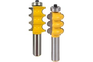 2PC 12mm Shank Triple Bead & Triple Flute Large Molding Router Bits Set Line Knife Woodworking Cutter MC02162