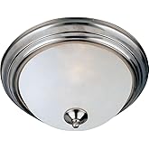 Maxim Essentials-3 Light Flush Mount in Utility Style-Satin Nickel Finish-Frosted Glass Color
