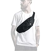 Fanny Packs for Women & Men Unisex Waist Bag Pack with Headphone Jack and Zipper Adjustable Strap Black Fanny Pack for Outdoors & Gym (fanny pack).